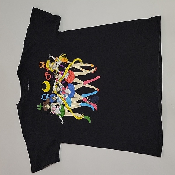 Y2K Sailor Moon Group Symbols Naoko Takeuchi T-Shirt Black Size Small Anime - Picture 4 of 11